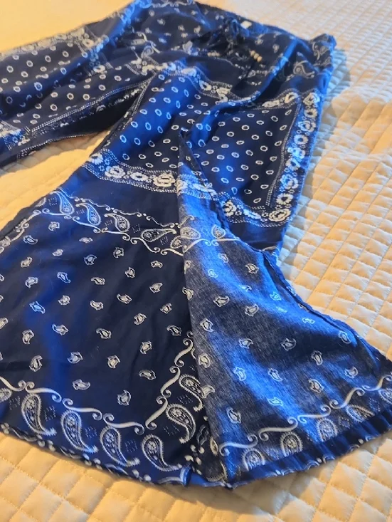 Denim & Supply By Ralph Lauren Navy Bandana Print Smocked Waist Pants - Picture 5 of 8